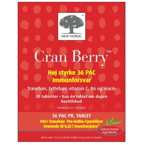 Se New Nordic Cran Berry (30 tab) hos Ren-velvaereshop.dk